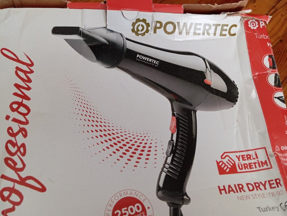 Siyah Powertec Profesyonel Saç Kurutma Makinesi - Görsel 3