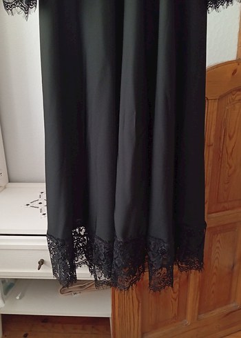 Dantel Detaylı Siyah Uzun abiye - Görsel 5