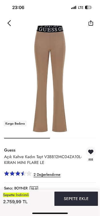 Guess orijinal tayt yeni
