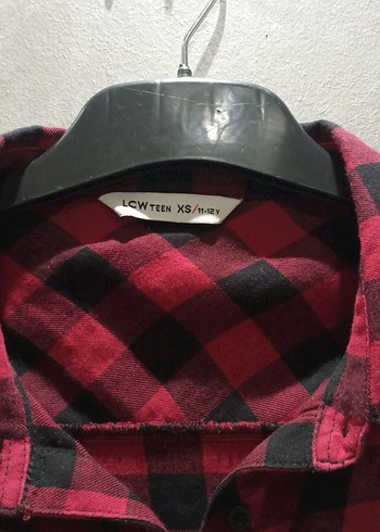 Kareli Kırmızı Uzun Kollu Kız çocuk Gömlek - Görsel 3