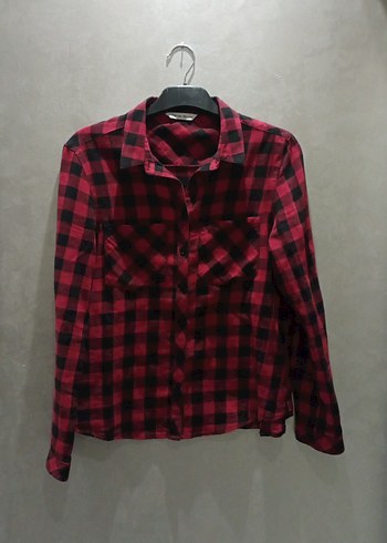 Kareli Kırmızı Uzun Kollu Kız çocuk Gömlek - Görsel 2