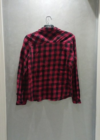 Kareli Kırmızı Uzun Kollu Kız çocuk Gömlek - Görsel 4