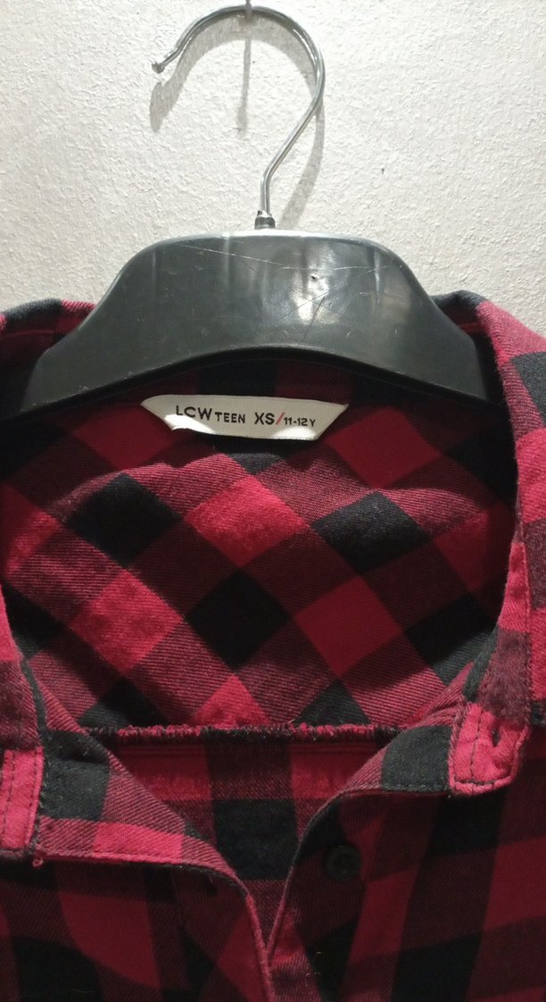 Kareli Kırmızı Uzun Kollu Kız çocuk Gömlek - Görsel 3