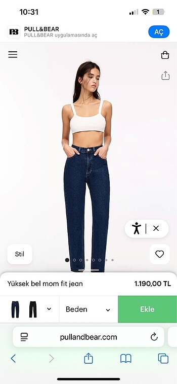 42 Beden Pull and bear jean