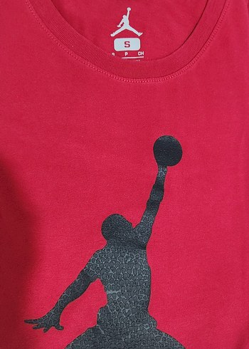 Kırmızı Jordan Baskılı Tişört S Beden