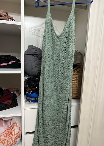 Bohem Stil Örme Uzun Elbise