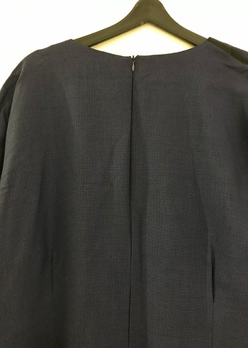 Düğmeli Lacivert Elbise - Görsel 3