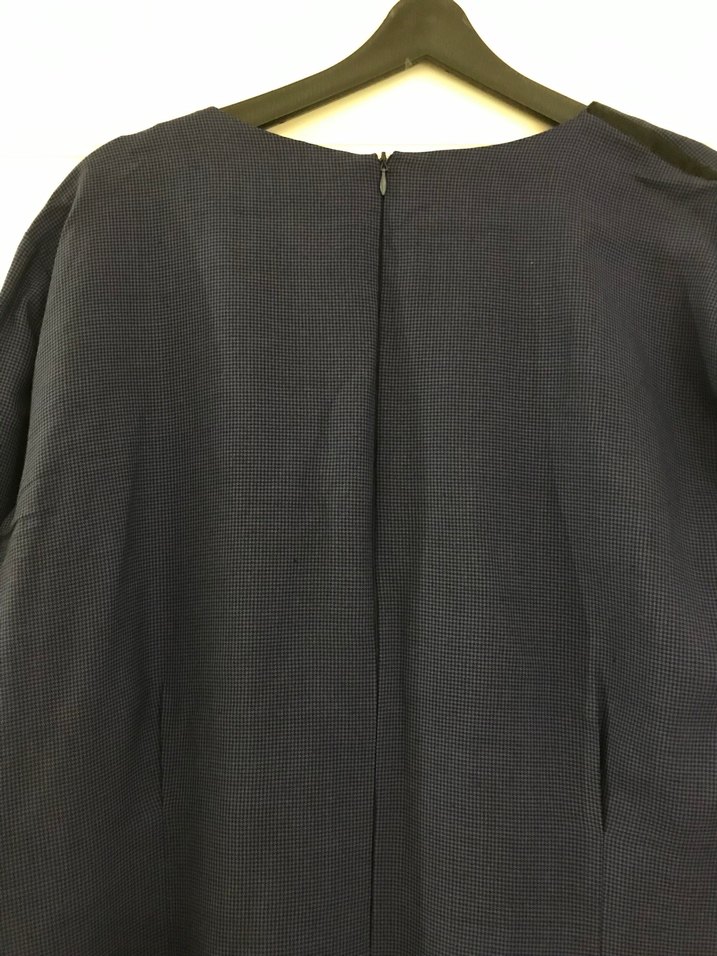 Düğmeli Lacivert Elbise - Görsel 3