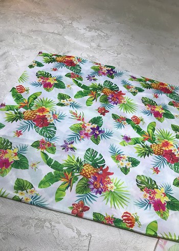 Renkli Çiçek Desenli Bohem Masa Örtüsü - Görsel 3