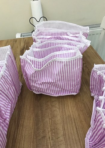 Pembe Çizgili Dolap Düzenleyici 3lü - Görsel 5