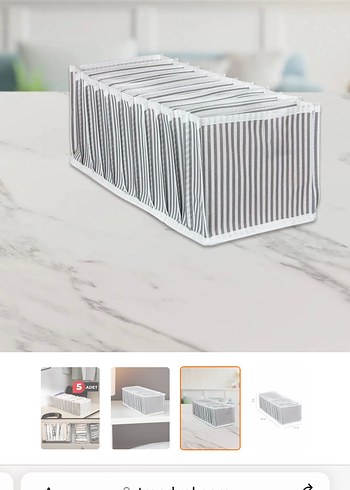 Pembe Çizgili Dolap Düzenleyici 3lü - Görsel 2