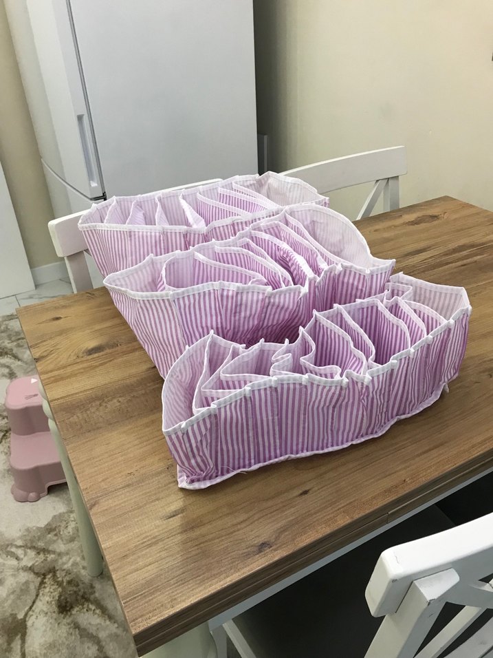 Pembe Çizgili Dolap Düzenleyici 3lü - Görsel 3