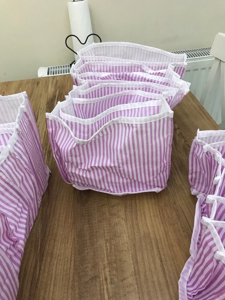 Pembe Çizgili Dolap Düzenleyici 3lü - Görsel 5