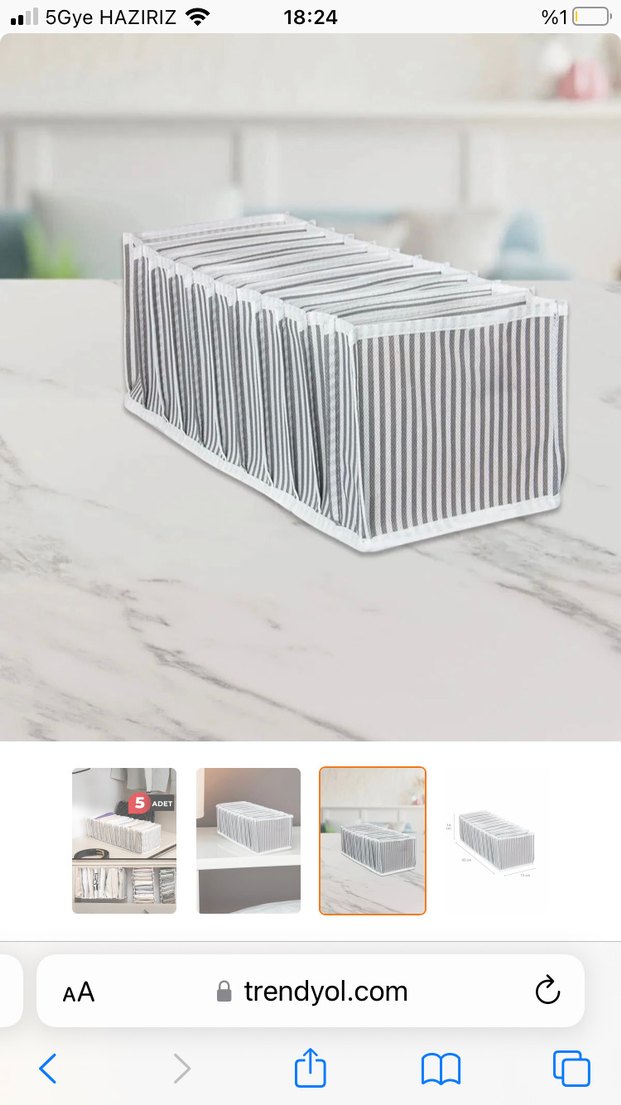 Pembe Çizgili Dolap Düzenleyici 3lü - Görsel 2