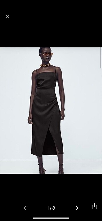 Zara saten elbise