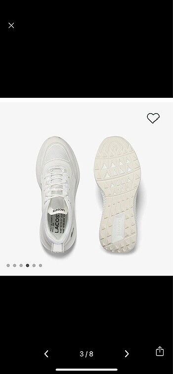 38 Beden beyaz Renk Lacoste orijinal spor yaz ayakkabı