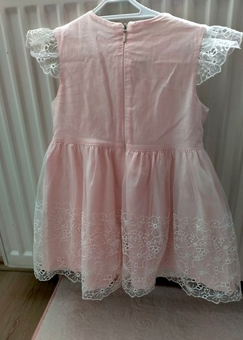 Dantel Detaylı Pembe Kız Çocuk Elbise - Görsel 2