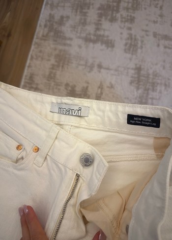 Beyaz jean Kadın Pantolon - Görsel 2