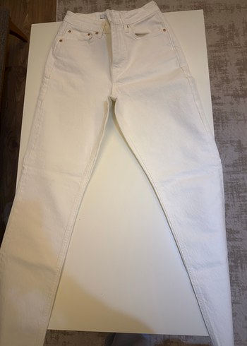 Beyaz jean Kadın Pantolon - Görsel 3