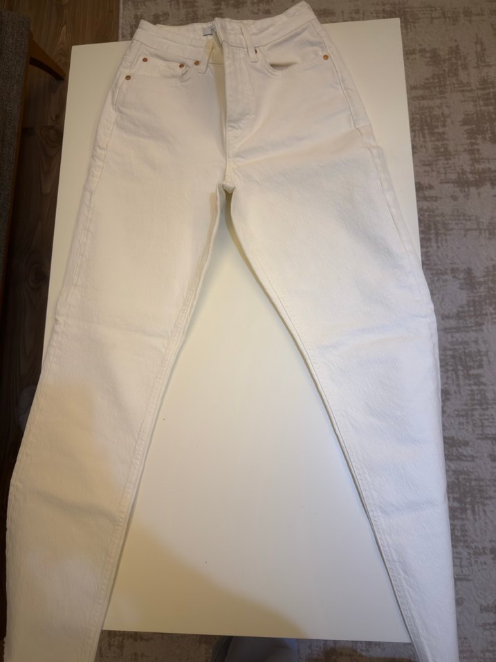 Beyaz jean Kadın Pantolon - Görsel 3