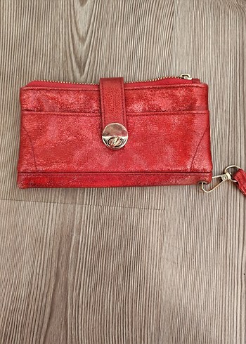 Kırmızı Parlak Deri Kadın Portföy Cüzdan - Görsel 7