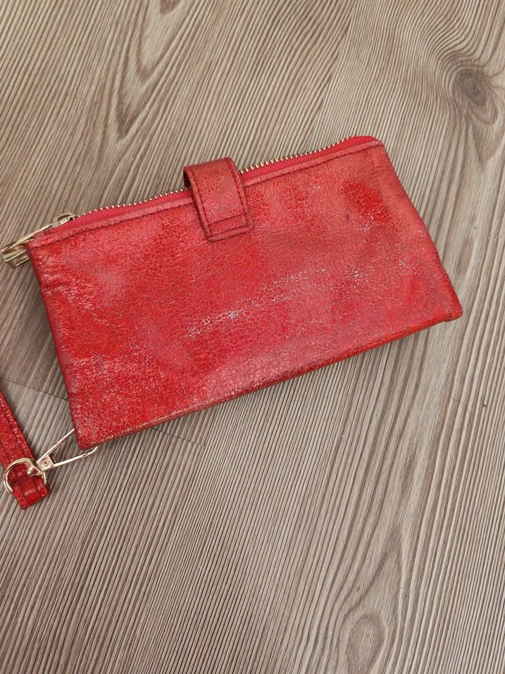 Kırmızı Parlak Deri Kadın Portföy Cüzdan - Görsel 2