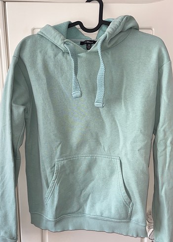 Mavi Kapüşonlu Rahat Kesim Sweatshirt