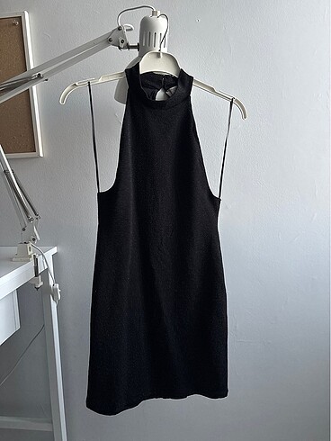Pull and Bear Pull and bear simli siyah mini elbise