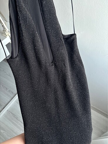 m Beden siyah Renk Pull and bear simli siyah mini elbise