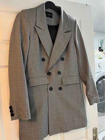 Çizgili Gri Blazer Ceket