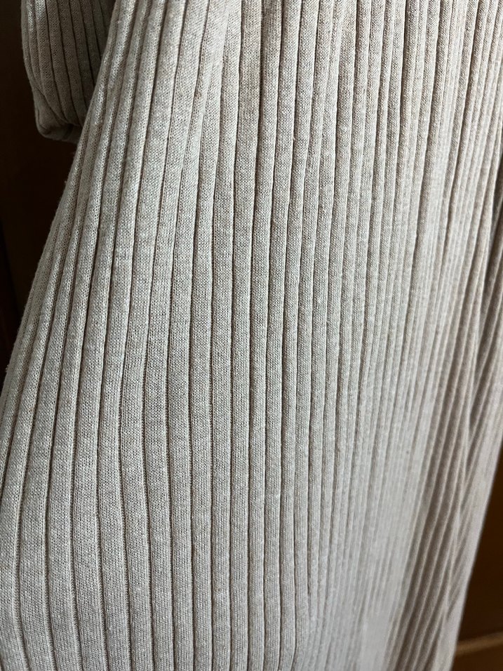 Bej Triko Uzun Kollu Elbise - Görsel 3