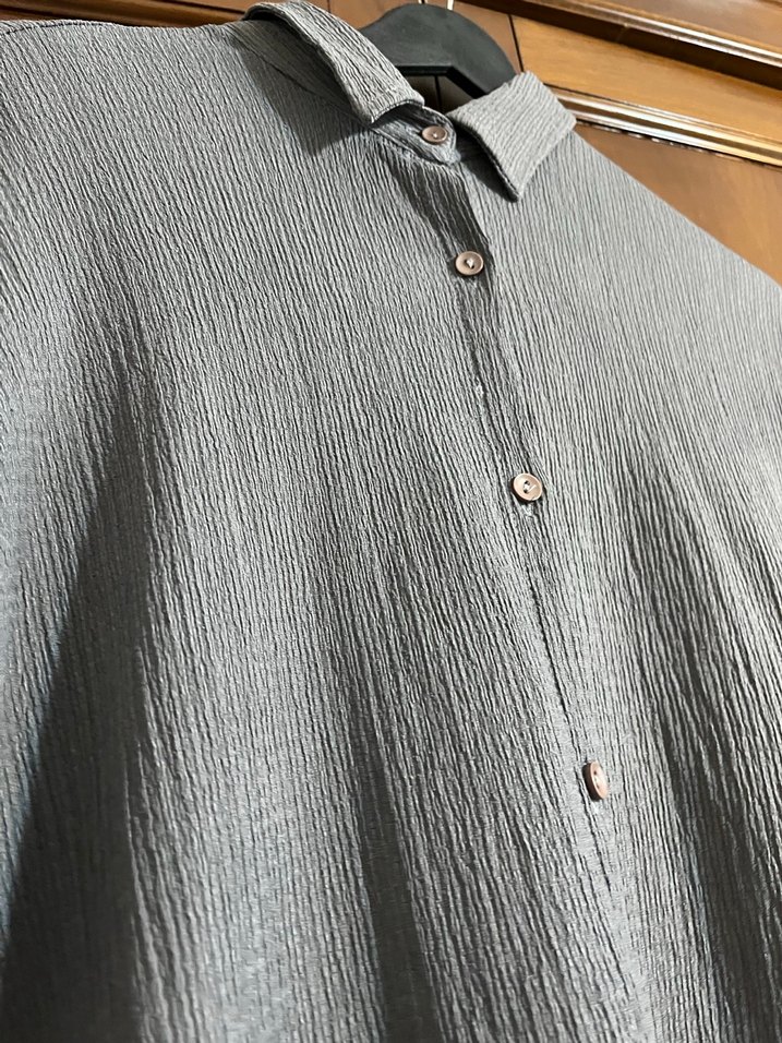 Gri Kadın Bürümcük Uzun Kollu Takım - Görsel 4