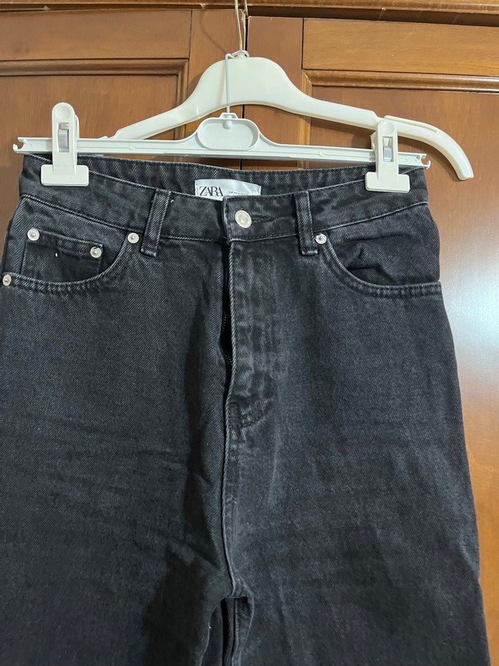 Zara Extra Yüksek Bel Siyah jean - Görsel 2