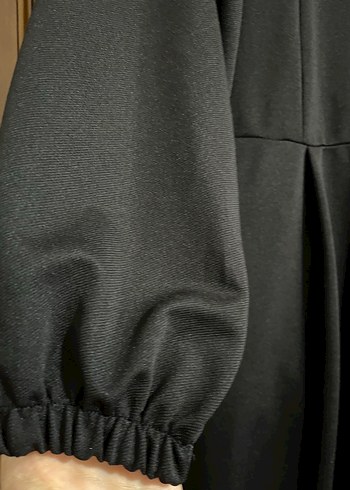 Siyah Kemerli Uzun Kollu Uzun Bol Paça Tulum - Görsel 4