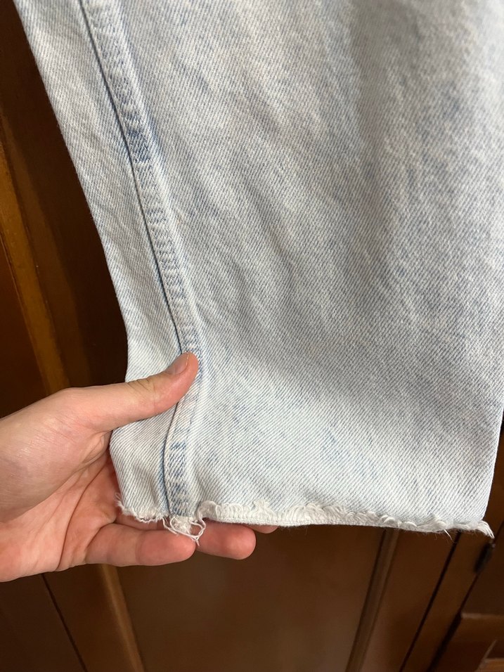 Mavi Batik Desenli Bol Kesim Kadın Denim Pantolon - Görsel 4