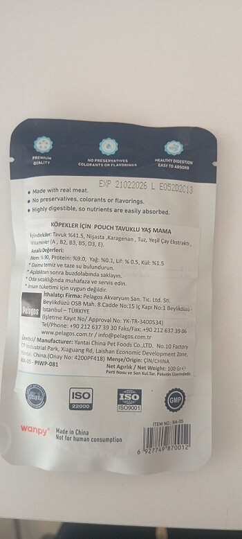 Wanpy köpek pouch yaş mama 100gr 4 lü paket - Görsel 7