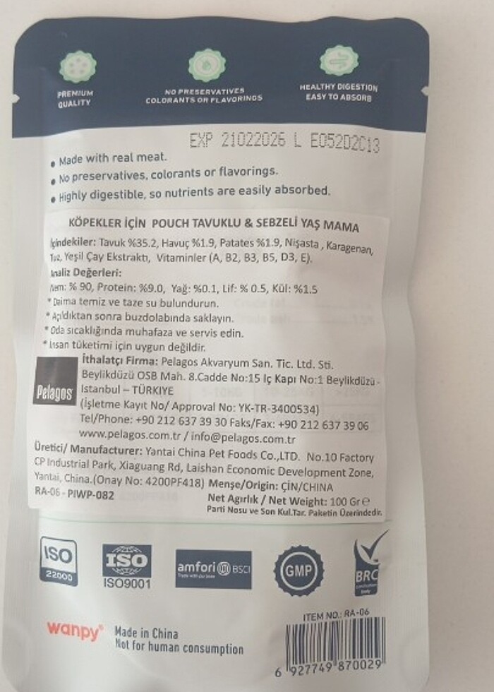 Wanpy köpek pouch yaş mama 100gr 4 lü paket - Görsel 3