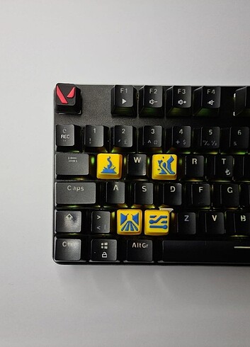 Valorant Neon mekanik klavye tuşu Figur Keycaps 