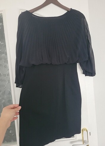 Siyah yarasa kol elbise