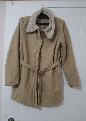 Bej Midi Hamile Kaban - Görsel 2