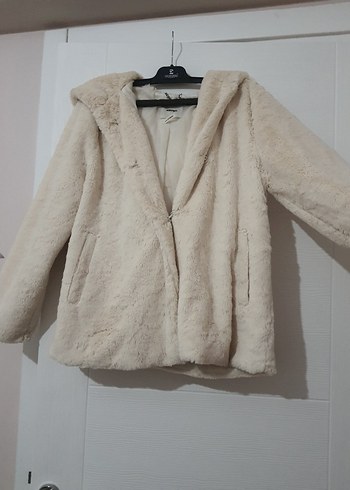 Beyaz Kürklü Kadın Günlük Mont - Görsel 2