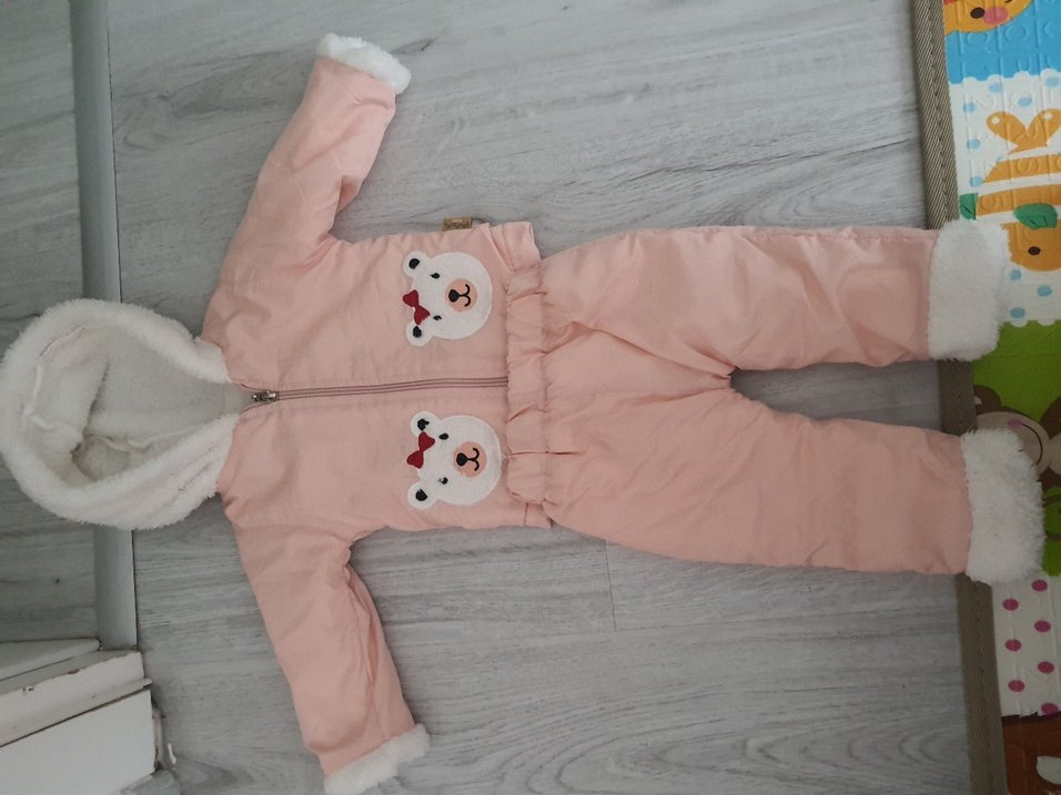 Kürk Detaylı Kapüşonlu Kız Çocuk Mont - Görsel 2