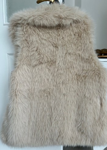 Bej Kürk Detaylı Midi Kadın Yelek - Görsel 6