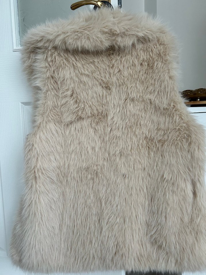 Bej Kürk Detaylı Midi Kadın Yelek - Görsel 5