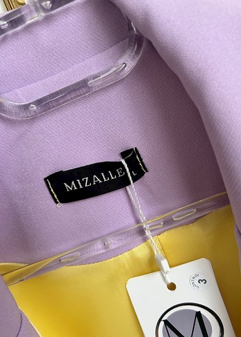 Düğmeli Mor-Sarı Kadın Midi Ceket - Görsel 5