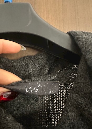 Gri Yüksek Yakalı Triko Kadın Kazak - Görsel 3