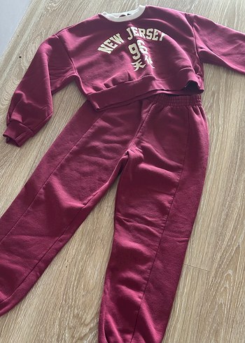 Bordo Baskılı Kız Eşofman Takımı - Görsel 2