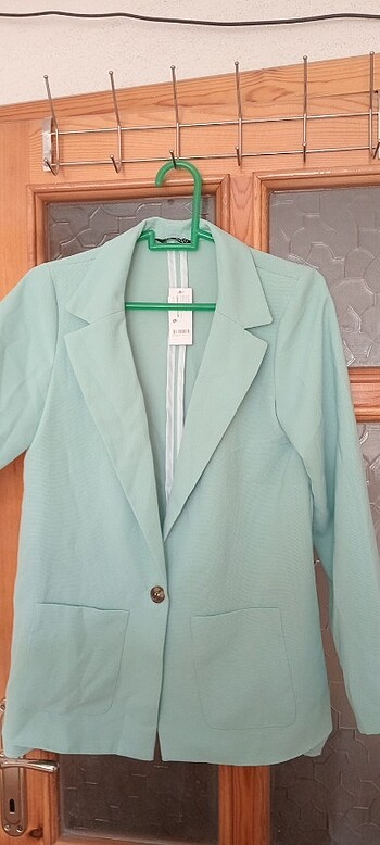 34 Beden yeşil Renk Yeşil Blazer Kadın Ceket