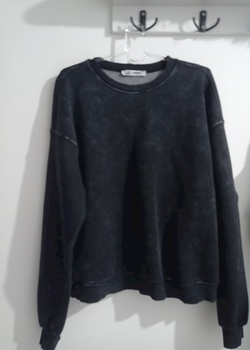 Siyah Kadın Süet Sweatshirt