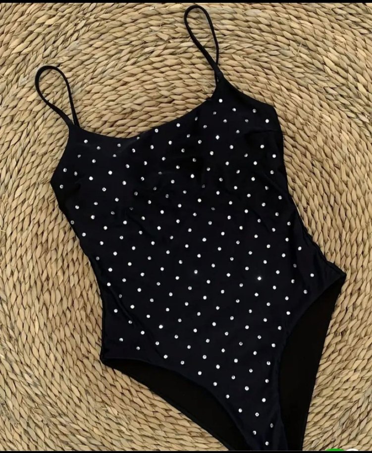 Siyah Puantiyeli Payetli Mini Mayo - Görsel 2